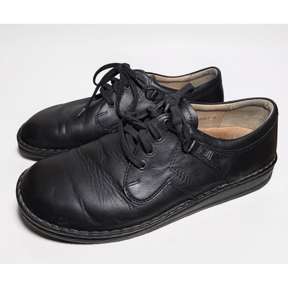 Finn Comfort  VAASA KAFFEE Men's Shoes Size 10.5 EU 44 Black Leather Oxford EUC